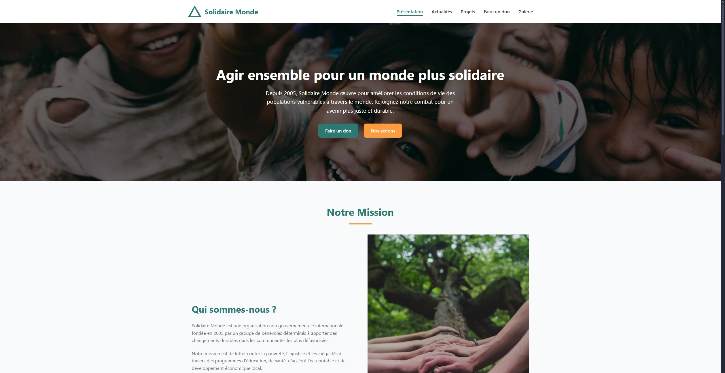 Site web moderne avec design épuré